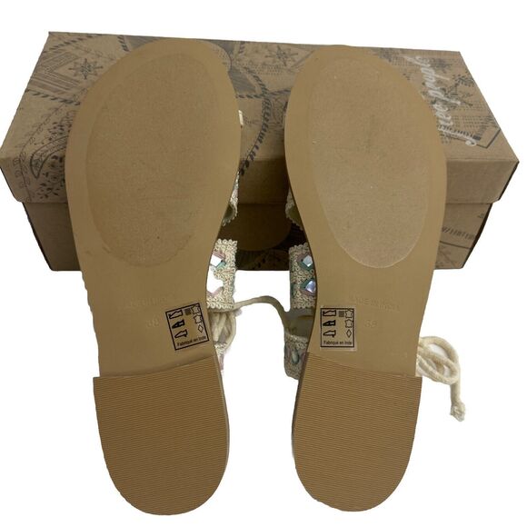 FREE PEOPLE Women’s Mantra Mirror Sandals / Natural Size U.S 7/EU37.5 New - Picture 7 of 13